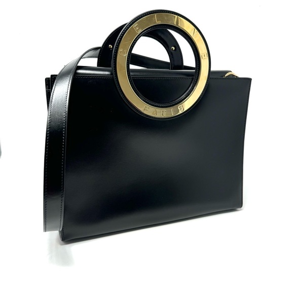 Celine 2-Way Black Leather Smooth Crossbody Top Handle Bag - Quiet Luxury - Picture 6 of 15